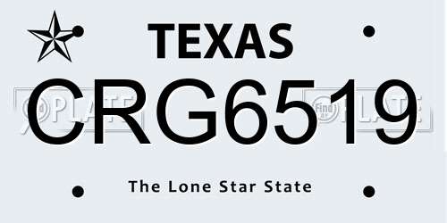 CRG6519 Texas License Plate