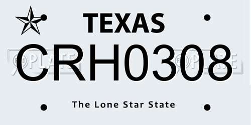 CRH0308 Texas License Plate