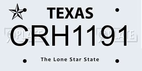 CRH1191 Texas License Plate
