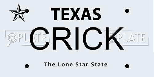 CRICK Texas License Plate