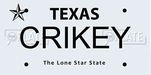 CRIKEY Texas License Plate