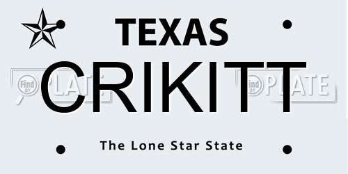 CRIKITT Texas License Plate