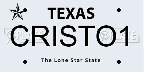 CRISTO1 Texas License Plate