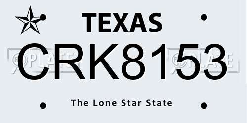 CRK8153 Texas License Plate
