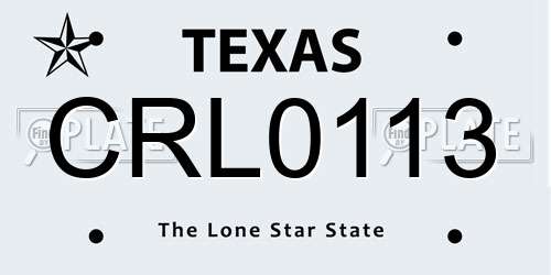 CRL0113 Texas License Plate