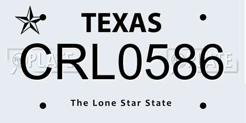 CRL0586 Texas License Plate