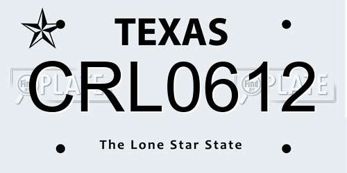 CRL0612 Texas License Plate