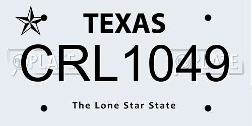 CRL1049 Texas License Plate
