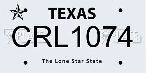 CRL1074 Texas License Plate