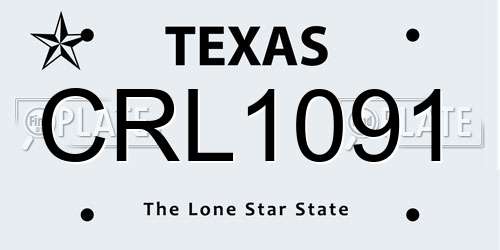 CRL1091 Texas License Plate