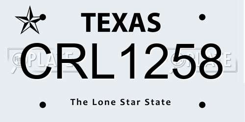 CRL1258 Texas License Plate
