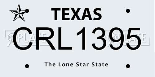 CRL1395 Texas License Plate