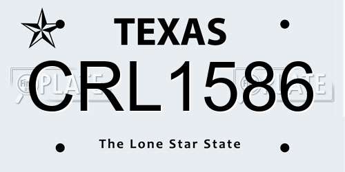 CRL1586 Texas License Plate