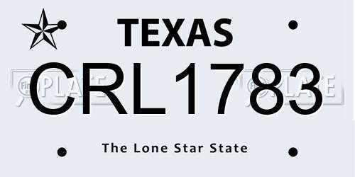 CRL1783 Texas License Plate