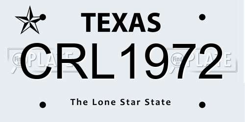 CRL1972 Texas License Plate