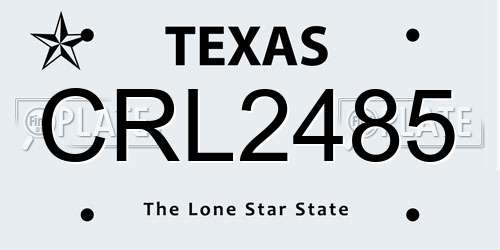 CRL2485 Texas License Plate