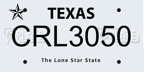 CRL3050 Texas License Plate