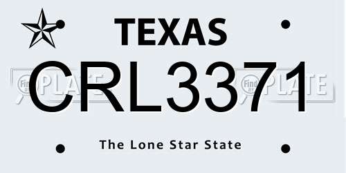 CRL3371 Texas License Plate