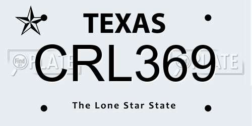 CRL369 Texas License Plate