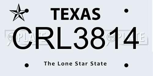 CRL3814 Texas License Plate