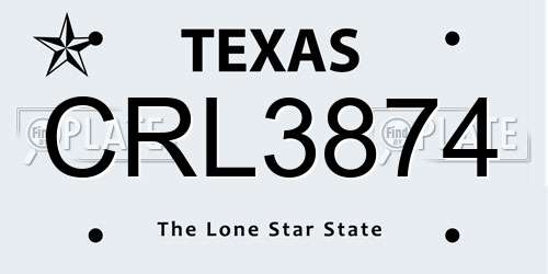 CRL3874 Texas License Plate