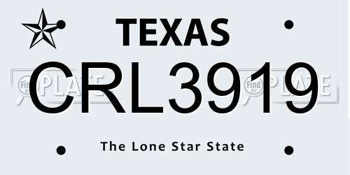 CRL3919 Texas License Plate