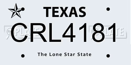 CRL4181 Texas License Plate