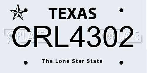 CRL4302 Texas License Plate