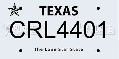 CRL4401 Texas License Plate