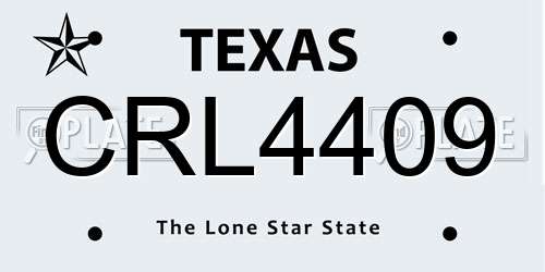 CRL4409 Texas License Plate
