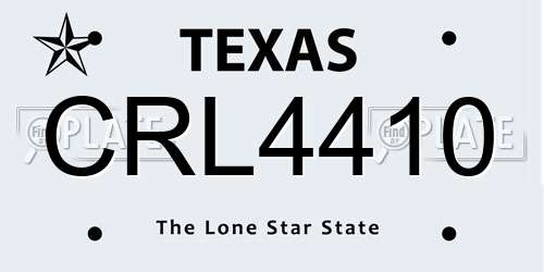 CRL4410 Texas License Plate