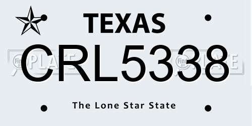 CRL5338 Texas License Plate