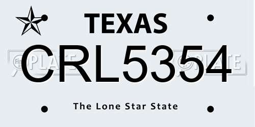 CRL5354 Texas License Plate