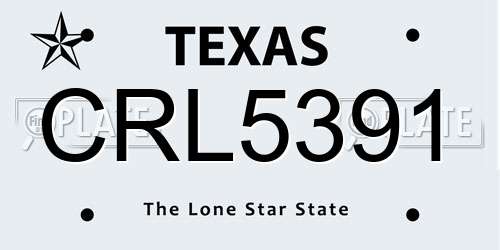 CRL5391 Texas License Plate