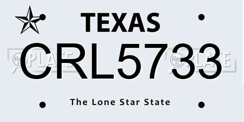 CRL5733 Texas License Plate
