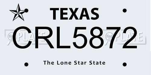 CRL5872 Texas License Plate