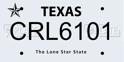 CRL6101 Texas License Plate