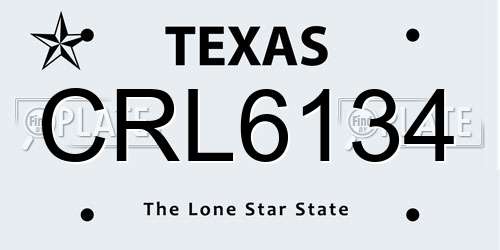 CRL6134 Texas License Plate