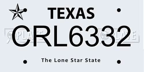CRL6332 Texas License Plate