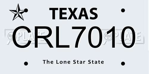 CRL7010 Texas License Plate