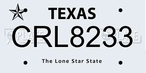 CRL8233 Texas License Plate