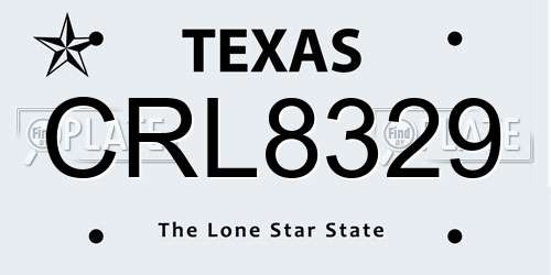 CRL8329 Texas License Plate