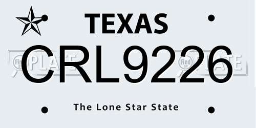 CRL9226 Texas License Plate