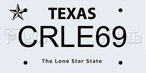 CRLE69 Texas License Plate