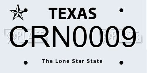 CRN0009 Texas License Plate
