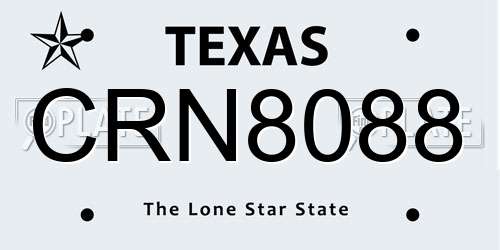 CRN8088 Texas License Plate