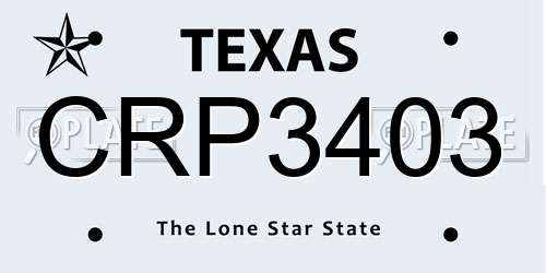 CRP3403 Texas License Plate
