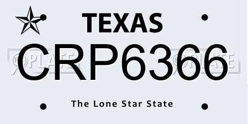 CRP6366 Texas License Plate