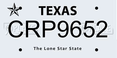 CRP9652 Texas License Plate