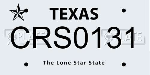 CRS0131 Texas License Plate